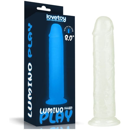 Lumino Pleasure Glow Dildo - Model 8in: A Sensual Delight for Alluring Nights - Blue, for Enhanced Vaginal and Anal Stimulation