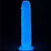 Lumino Pleasure Glow Dildo - Model 8in: A Sensual Delight for Alluring Nights - Blue, for Enhanced Vaginal and Anal Stimulation