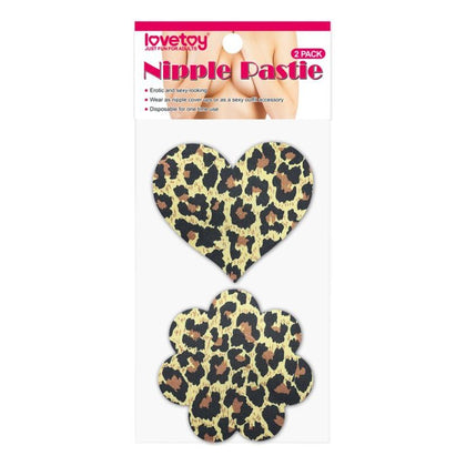 Introducing the Exquisite Pleasure Co. Sensually Seductive Leopard Nipple Pasties - Model NSP-2: Fiery Red Leopard Print, All Genders, Nipple Stimulation
