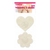 Seductive Lace Heart and Flower Nipple Pasties Twin Pack - Sensual Intimate Accessory for Women's Pleasure in Nude