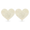 Seductive Lace Heart and Flower Nipple Pasties Twin Pack - Sensual Intimate Accessory for Women's Pleasure in Nude