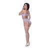 Exposed by Magic Silk DS-1234 Demi Bra Garter and Thong Set - Women's Periwinkle Lace Lingerie for Seductive Intimate Moments