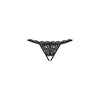 Introducing the Provocateur Pleasure Seeker 831 Crotchless Lace Thong - Black: A Sensual Delight for Intimate Moments