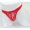 Introducing the Sensual Pleasure Men's Lace Pouch G-String - MEN1511A: A Versatile Delight for Intimate Adventures in Black, Red, Light Pink, Pink, and Purple - Adult Naughty Store