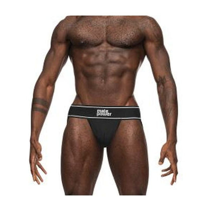 Male Power Modal Rib Jock Black - Premium Comfort Men's Underwear with Contoured Pouch and Butt-Boosting Leg Bands