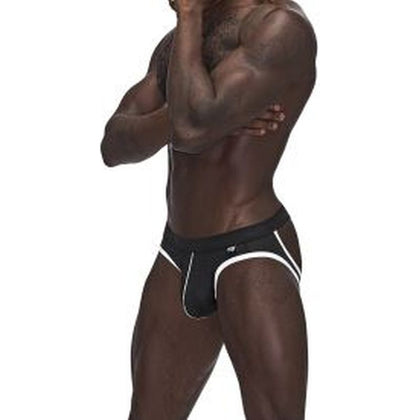 Male Power Sport Mesh Jock Black - Breathable Athletic Mesh Jockstrap for Men - Model MP-101 - Full Rear Exposure - Black