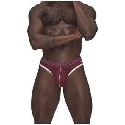 Male Power Sport Mesh Thong - MP-STM-001 - Men's Athletic T-Back Underwear for Sensational Pleasure - Burgundy