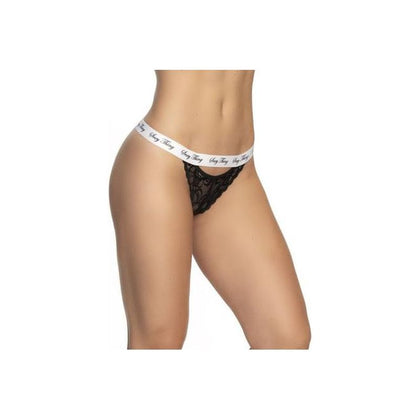 Introducing the Sensual Delights Seductive Lace Keyhole V Back Pantie Black - Model SDB-1001 - For Women - Ultimate Intimate Pleasure in the Rear - Exquisite Black