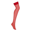 Elegant Moments S800 Sheer Red Strap-On Top Stockings - Sensual Pleasure Enhancer for Women's Intimate Moments