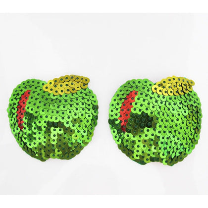 Fruit Nipple Tassels - Sequin Pasties with Silicone Backing for Sensual Pleasure - Cherry/Apple/Watermelon - Reusable and Self-Adhesive - Packaged - [Brand Name]
