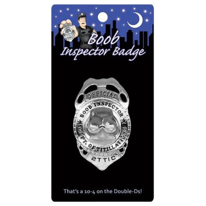 Sensual Pleasure Co. Boob Inspector Badge - The Ultimate Double D Power Play Sex Toy - Model BIB-1001 - Unisex - Breast Stimulation - Silver - Adult Naughty Store