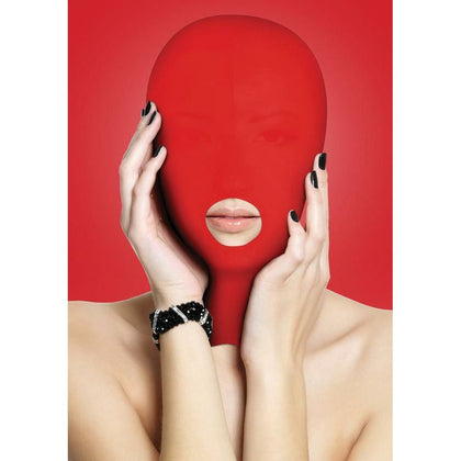Introducing the Sensual Pleasures Submission Mask - Red: The Ultimate Accessory for Mind-Blowing BDSM Experiences