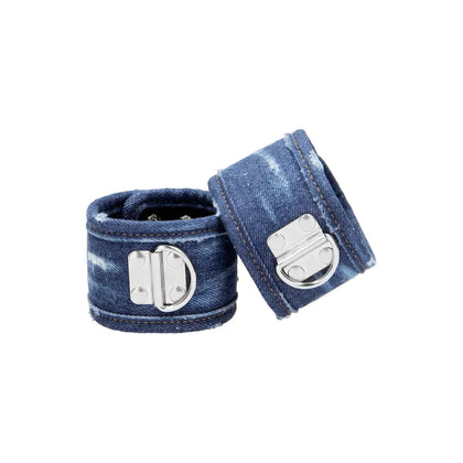 Elegant Pleasures Denim Ankle Cuffs - Model D-AC001 - Unisex - Enhanced Pleasure - Blue