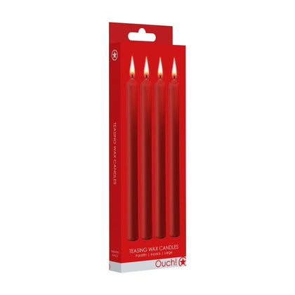 Ouch! Teasing Wax Candles Large - Parafin - 4-pack - Red - Sensual BDSM Play