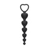 Introducing the Premium Silicone Anal Heart Beads - Model AB-47: The Ultimate Pleasure Experience for All Genders in Sensational Black