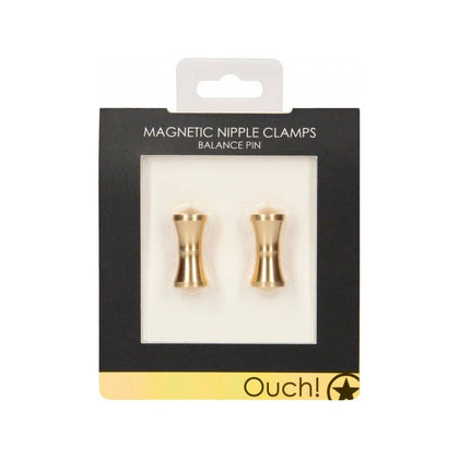 Introducing the Exquisite Gold Magnetic Nipple Clamps - Balance Pin - Model GNC-001 - For all Genders - Enhance Nipple Pleasure - Gold