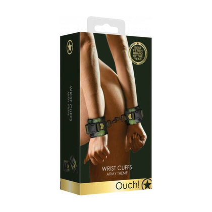 Introducing the Army Theme Green Wrist Cuffs: A Solid and Sensational BDSM Experience