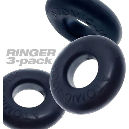 SensualSilk Ringer Cockring 3 Pc Night Edition: The Ultimate Pleasure Enhancer for All Genders, Intensifying Intimate Moments in Sultry Night Black