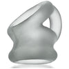 Introducing the Sensual Pleasure Enhancer: Tri Squeeze Cocksling Ballstretcher Clear Ice