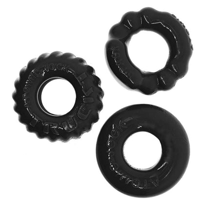 OXBALLS Bonemaker 3XGrip Cockring Set - Model 3 - Enhances Pleasure - Black - Adult Naughty Store