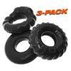 OXBALLS Bonemaker 3XGrip Cockring Set - Model 3 - Enhances Pleasure - Black - Adult Naughty Store