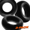 OXBALLS Fat Willy 3 Pc Jumbo Cockrings in Black - The Ultimate Pleasure Enhancer for Men, Designed for Maximum Sensual Stimulation - Adult Naughty Store