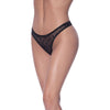 Exposed by Magic Silk High Waist Micro Star Thong Black - Sensual Cheeky Panty for Women, Model: MW-123, UK Sizes 6-26