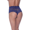Exposed by Magic Silk Lace Split Crotch Boy Short - Model X123 - Women's Erotic Lingerie - Blueberry