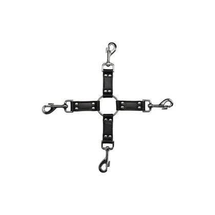 Luxury Leather Hogtie Cross - Model X1 - Unisex - Full Body Restraint - Black - Adult Naughty Store