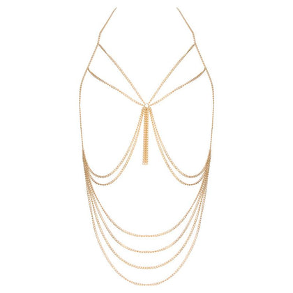 MUSE PH001GLD - Sensual Gold Chain Body Harness for Alluring Décolletage Enhancement