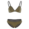 Muse PL002GLD Gold Lurex and Soft Black Mesh 2-Piece Bra and Brief Lingerie Set - Sensual Pleasure for Women