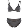 Muse PL002SIL Silver Lurex and Soft Black Mesh 2-Piece Bra and Brief Lingerie Set for Women - Sensual Pleasure in Style