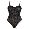 MUSE PL004BLK Black Flocked Leopard Pattern Adjustable Cat One Piece Lingerie - Model Number PL004BLK, Women's, Full Body, Sensual Pleasure, Black - Adult Naughty Store