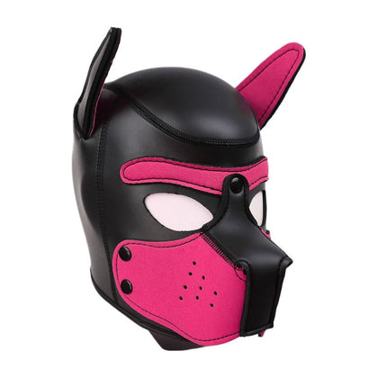 Sensation Play Pink Puppy Mask - Model PPM-001: Exquisite Neoprene Rubber Dog Head Mask for Playful Pleasure - Adult Naughty Store