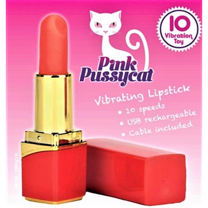 Introducing the Pink Pussycat Rechargeable Lipstick Vibe - The Ultimate Pleasure Companion for Intimate Moments! - Adult Naughty Store