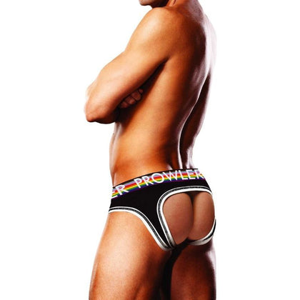 Prowler Oversized Paw Open Back Brief Black - Sensational Unisex Rainbow Paw Backless Underwear - Adult Naughty Store