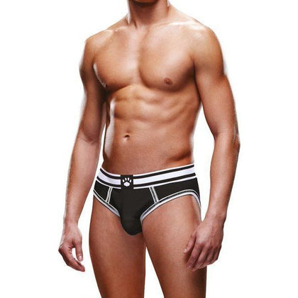 Prowler Open Brief Black/White - Sensational Backless Underwear for Men's Seductive Display of Style and Confidence - Adult Naughty Store