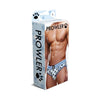 Prowler Blue Paw Open Back Brief: The Sensational Prowler Blue Paw Backless Brief for Men, Model PB-OB001, in Blue and White
