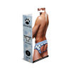 Prowler Blue Paw Open Back Brief: The Sensational Prowler Blue Paw Backless Brief for Men, Model PB-OB001, in Blue and White - Adult Naughty Store