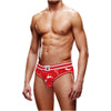 Prowler Reindeer Open Back Brief - Festive Red and White Christmas-themed Men's Underwear