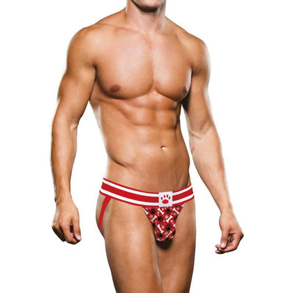 Prowler Red Paw Jock - Sensational Men's Polyester-Spandex Jock Strap for Intense Pleasure in Red and White