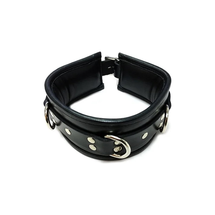 Luxury Leather Collar - Black, for Sensual Bondage and BDSM Play