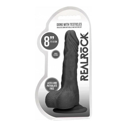 VelvetTouch Realistic 8'' Black Dildo with Suction Cup - The Ultimate Lifelike Pleasure Experience - Adult Naughty Store