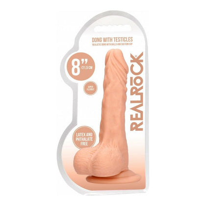 Introducing the SensaFirm™ 8'' Realistic Dong with Testicles - Model 2021, for Lifelike Pleasure and Intense Satisfaction! (Flesh) - Adult Naughty Store