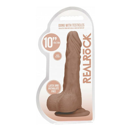 VelvetSkin 10'' Realistic Dildo with Suction Cup - Model VSD-10T - For All Genders - Lifelike Pleasure - Tan - Adult Naughty Store