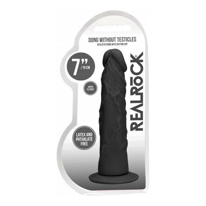 VelvetSoft Skin Dong 7'' - Model 7B - Realistic Black Dildo for Intense Pleasure - Adult Naughty Store