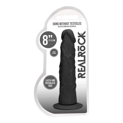 Velvet-Skin Realistic Dildo - Model 8'' Black - Unisex Pleasure Toy for Lifelike Sensations - Adult Naughty Store