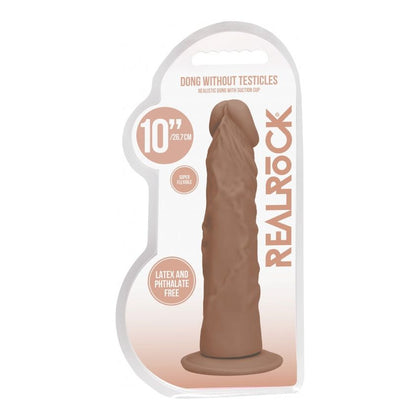 VelvetSkin Deluxe 10'' Realistic Dildo - Model VSD-10T - Unisex Pleasure - Tan - Adult Naughty Store