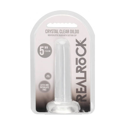 RealRock Crystal Clear Non-Realistic Dildo with Suction Cup - Model 5.3'' / 13.5cm - Unisex - Multi-pleasure - Transparent