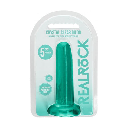 RealRock Crystal Clear Non-Realistic Dildo with Suction Cup - Model 5.3'' / 13.5cm - Unisex Anal and Vaginal Pleasure - Transparent